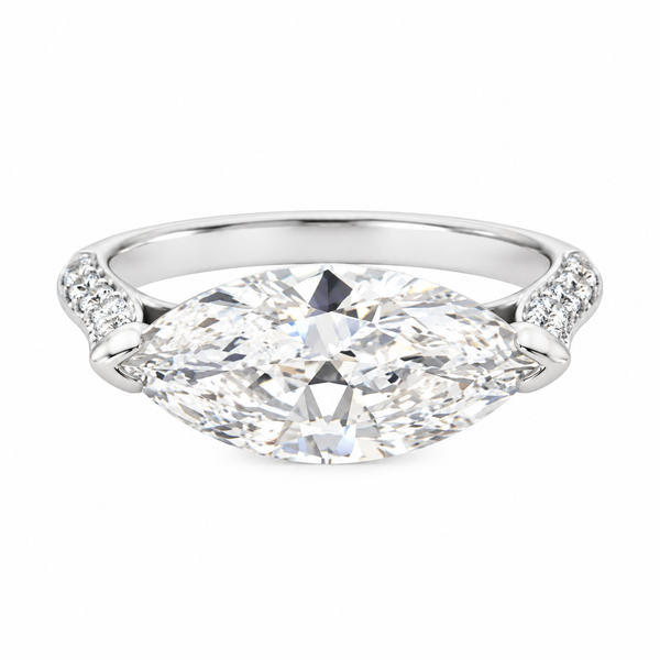 2.40 CT Marquise Diamond East-West Engagement Ring, GIA F SI2