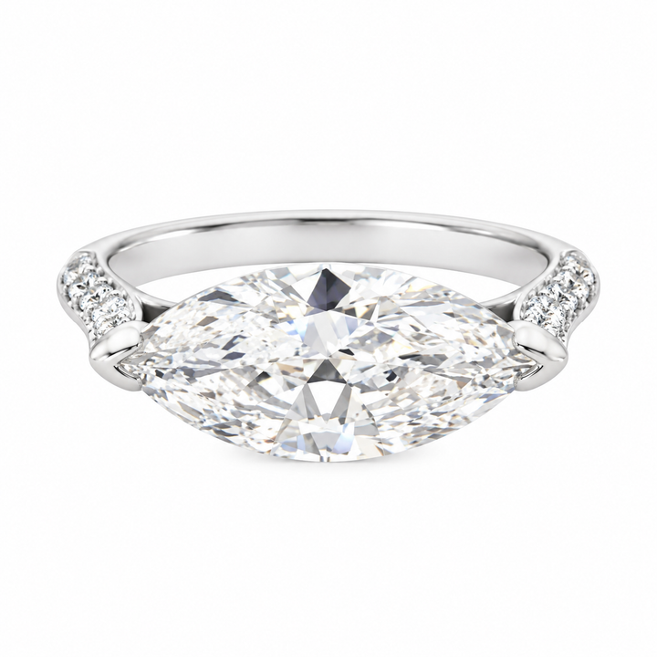 2.40 CT Marquise Diamond East-West Engagement Ring, GIA F SI2