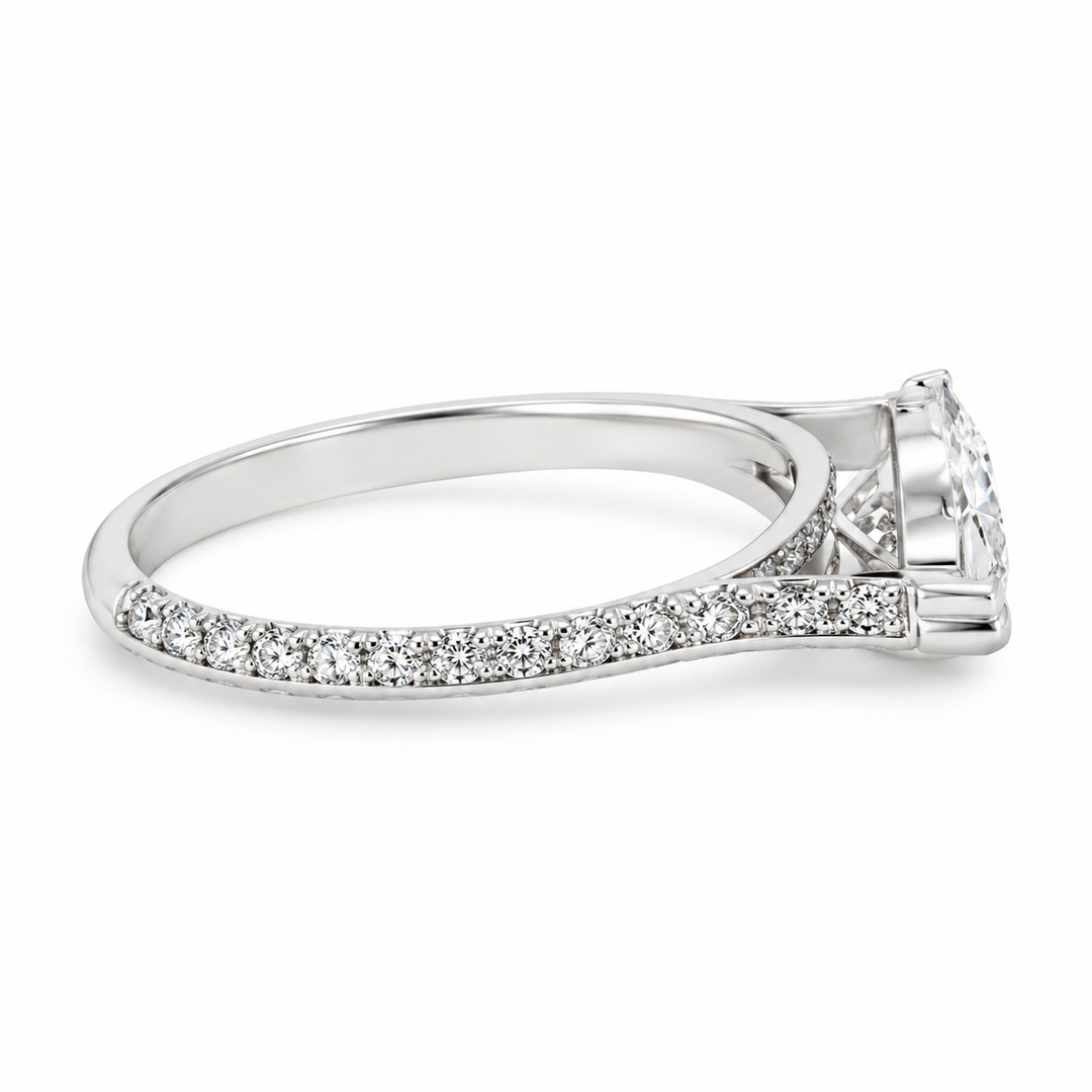 2.40 CT Marquise Diamond East-West Engagement Ring, GIA F SI2