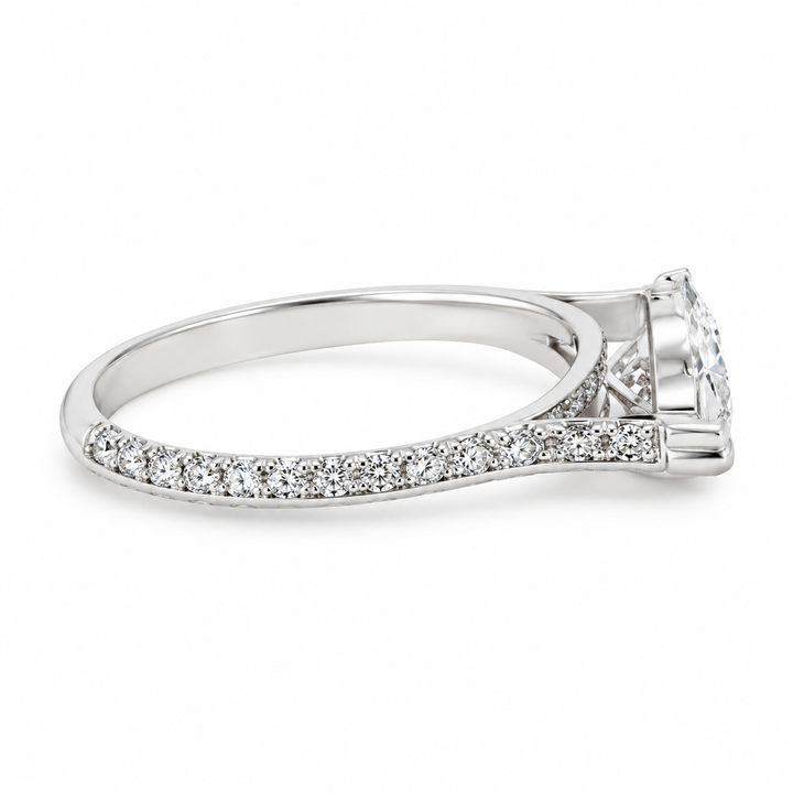 2.40 CT Marquise Diamond East-West Engagement Ring, GIA F SI2