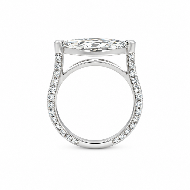 2.40 CT Marquise Diamond East-West Engagement Ring, GIA F SI2