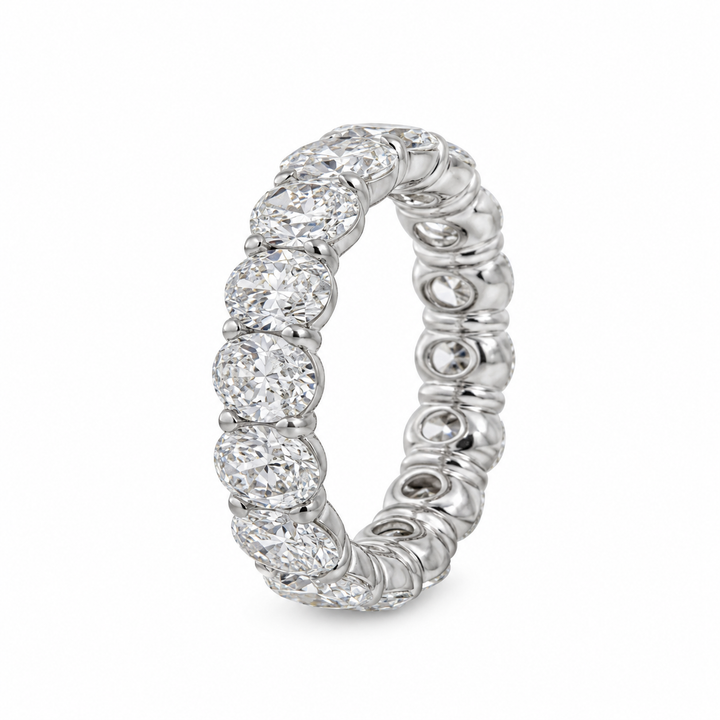 6.31 CTW Oval Diamond Eternity Band Ring in 14K White Gold