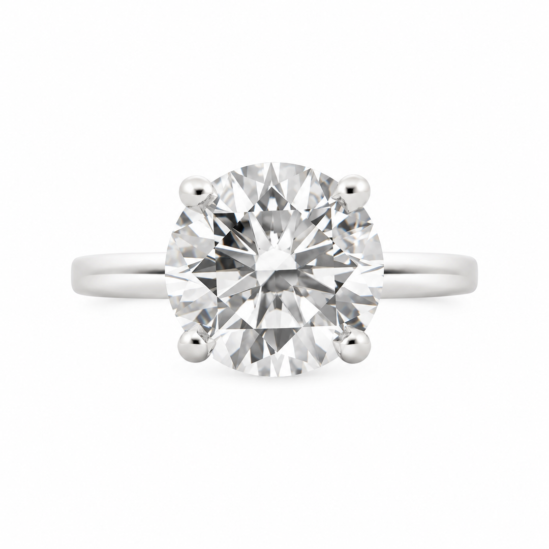 4.66 CT Round F VS1 Lab-Grown Diamond Solitaire Ring
