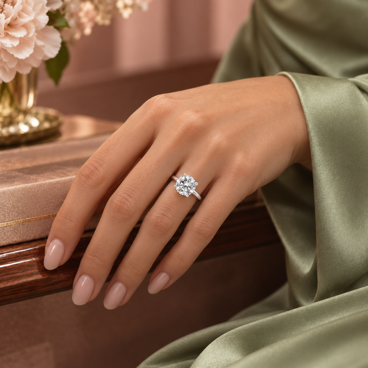 4.66 CT Round F VS1 Lab-Grown Diamond Solitaire Ring
