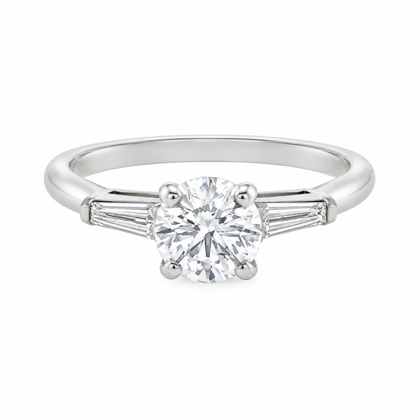 1.00 CT GIA Certified Round Brilliant Diamond Engagement Ring in Platinum