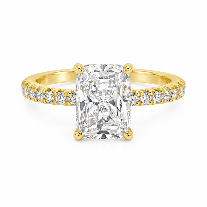 Lab Grown 3.05 CT Diamond 14K Yellow Gold Engagement Ring