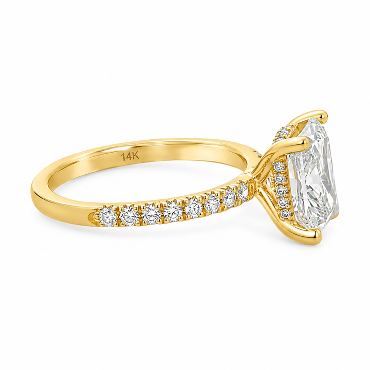 Lab Grown 3.05 CT Diamond 14K Yellow Gold Engagement Ring