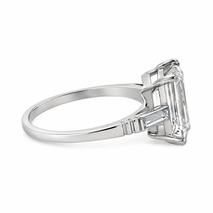 3.14 CT Diamond Platinum Vintage Art Deco Engagement Ring