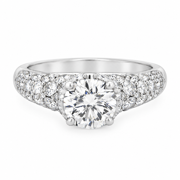 1.33 CTW Diamond Engagement Ring – 18K White Gold, GIA Certified