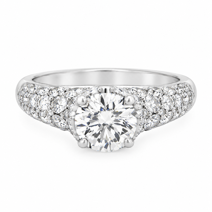 1.33 CTW Diamond Engagement Ring – 18K White Gold, GIA Certified