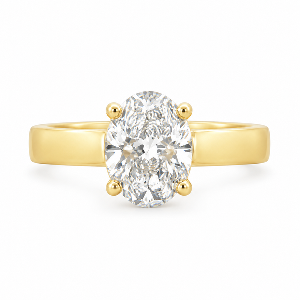 2.01 CT Oval Lab-Grown Diamond Engagement Ring 14K Yellow Gold