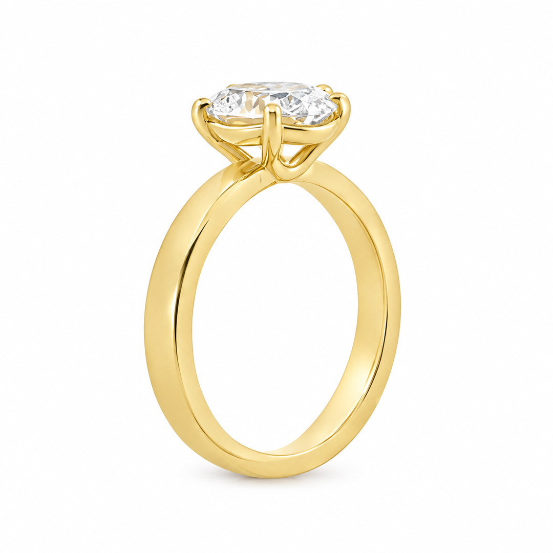 2.01 CT Oval Lab-Grown Diamond Engagement Ring 14K Yellow Gold