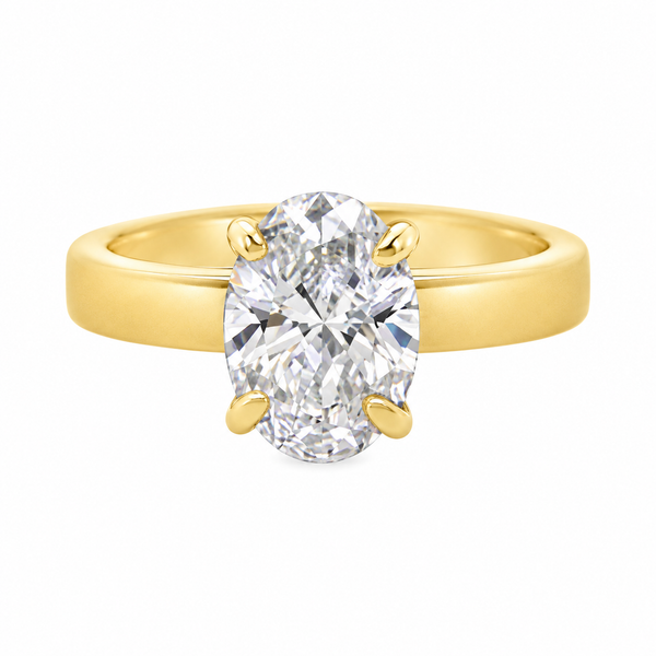 3.04 CT Oval Lab Grown Diamond 14K Yellow Gold Engagement Ring
