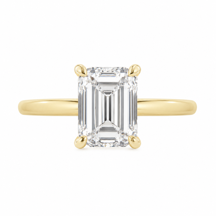 2.92 CT Lab-Grown Emerald-Cut Diamond 14K Yellow Gold Engagement Ring