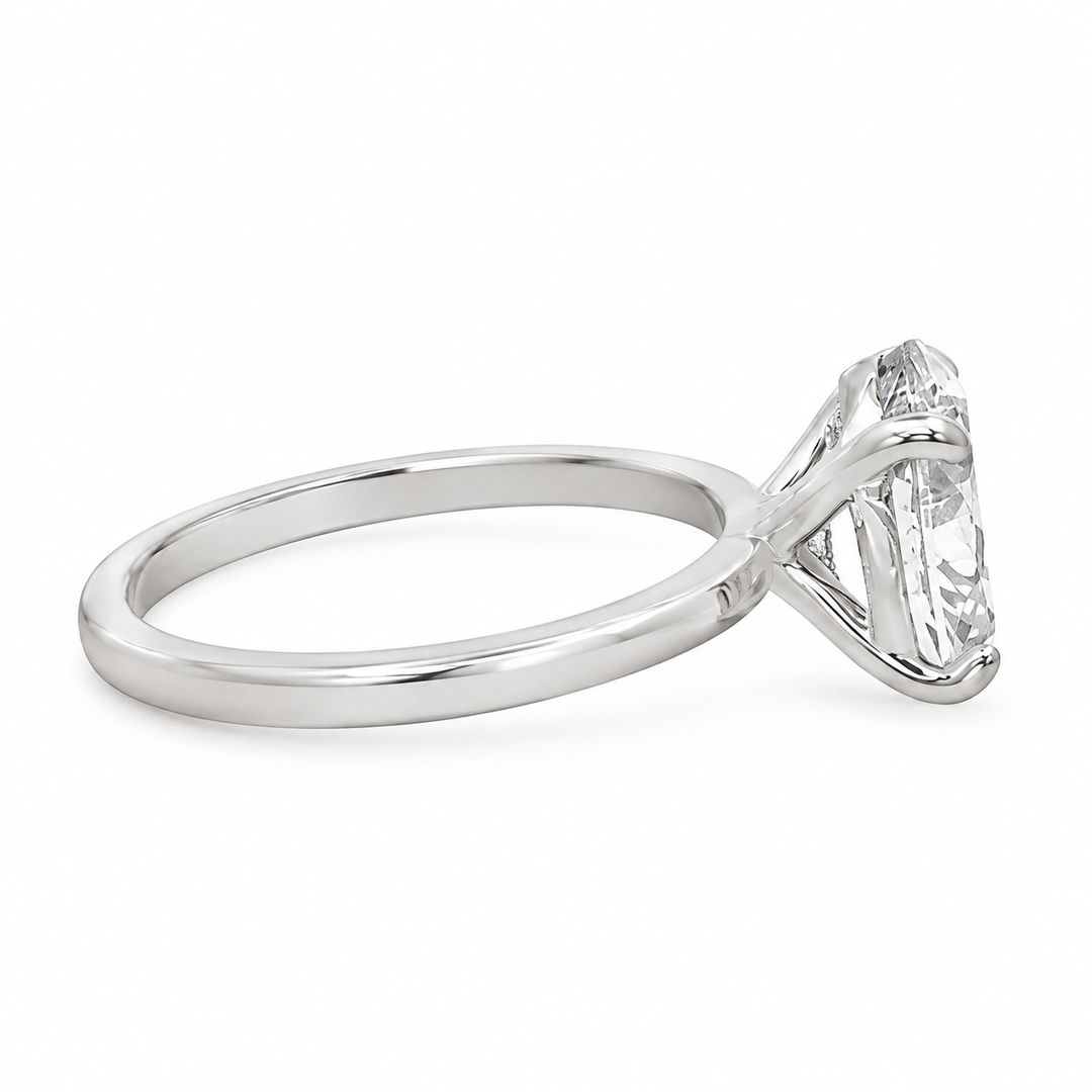 3.04 CT Oval Lab Grown Diamond 14K White Gold Engagement Ring