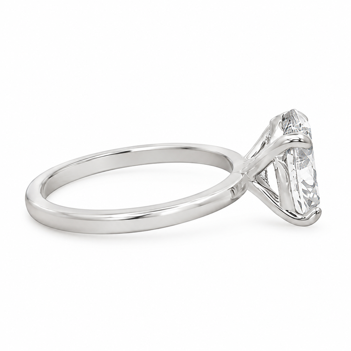 3.04 CT Oval Lab Grown Diamond 14K White Gold Engagement Ring