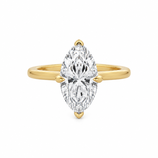 Lab Grown 3.03 CT Marquise Diamond 14K Yellow Gold Engagement Ring