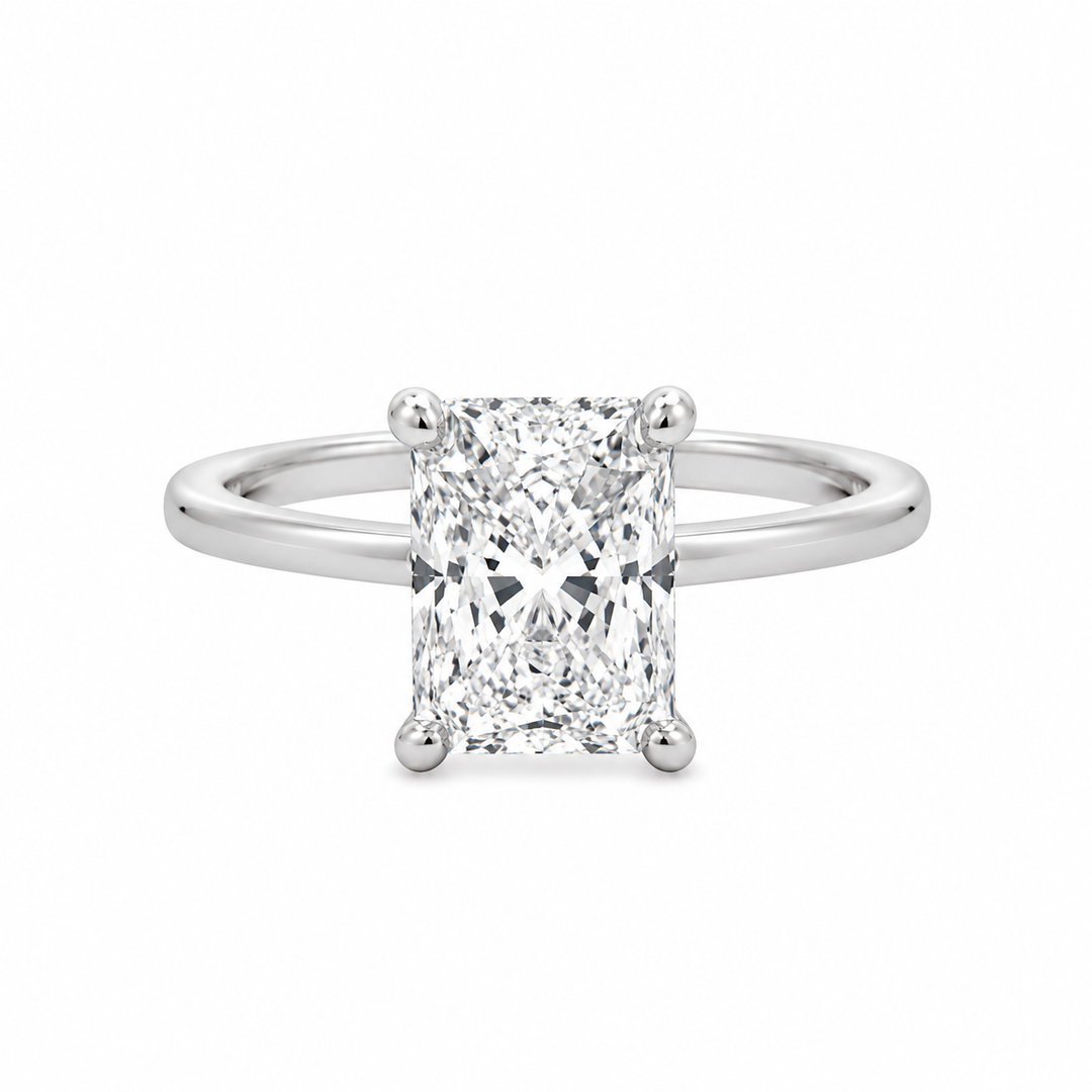 Lab Grown 3.08 CTW Diamond 14K White Gold Radiant Engagement Ring
