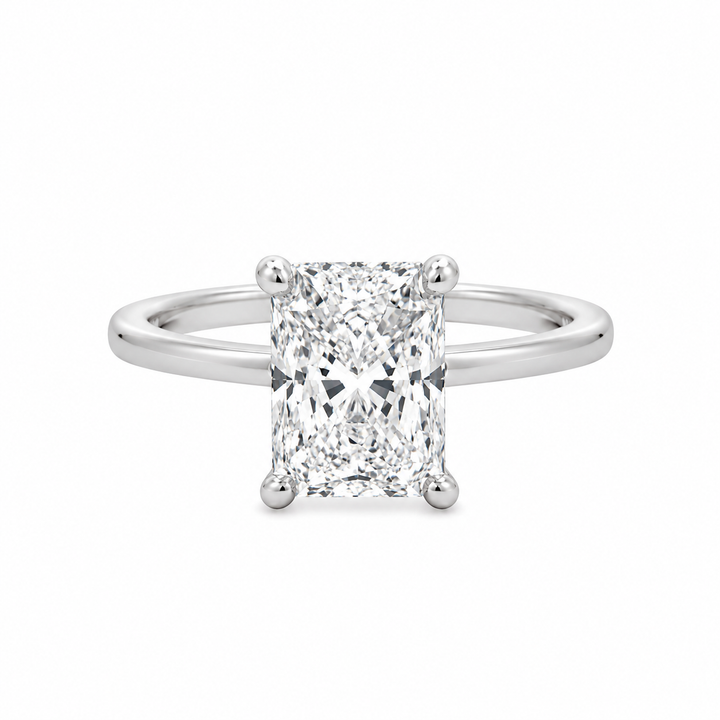 Lab Grown 3.08 CTW Diamond 14K White Gold Radiant Engagement Ring