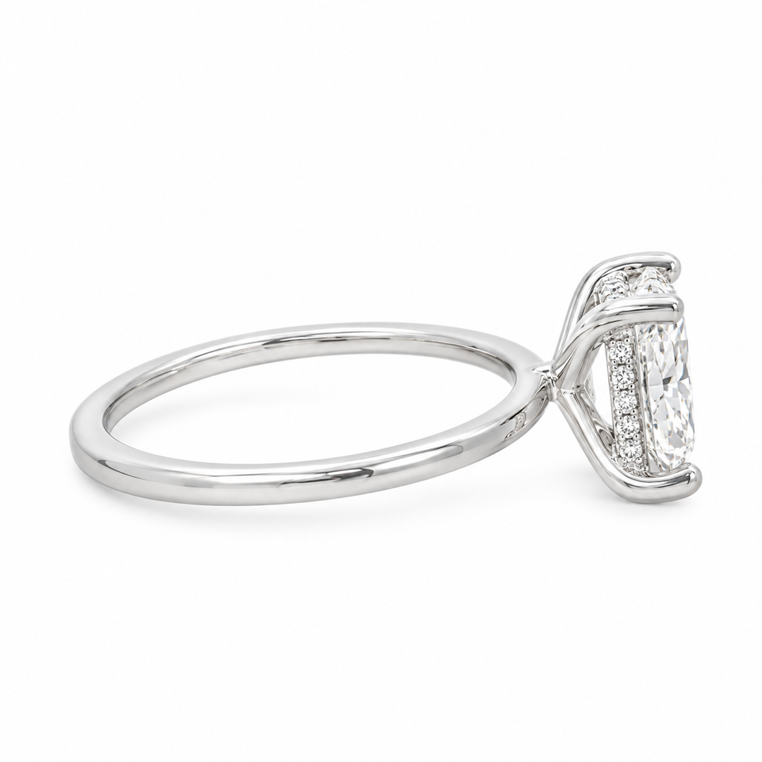 Lab Grown 3.08 CTW Diamond 14K White Gold Radiant Engagement Ring