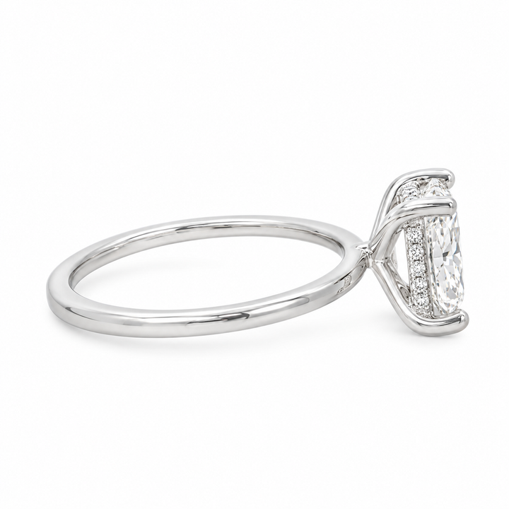Lab Grown 3.08 CTW Diamond 14K White Gold Radiant Engagement Ring