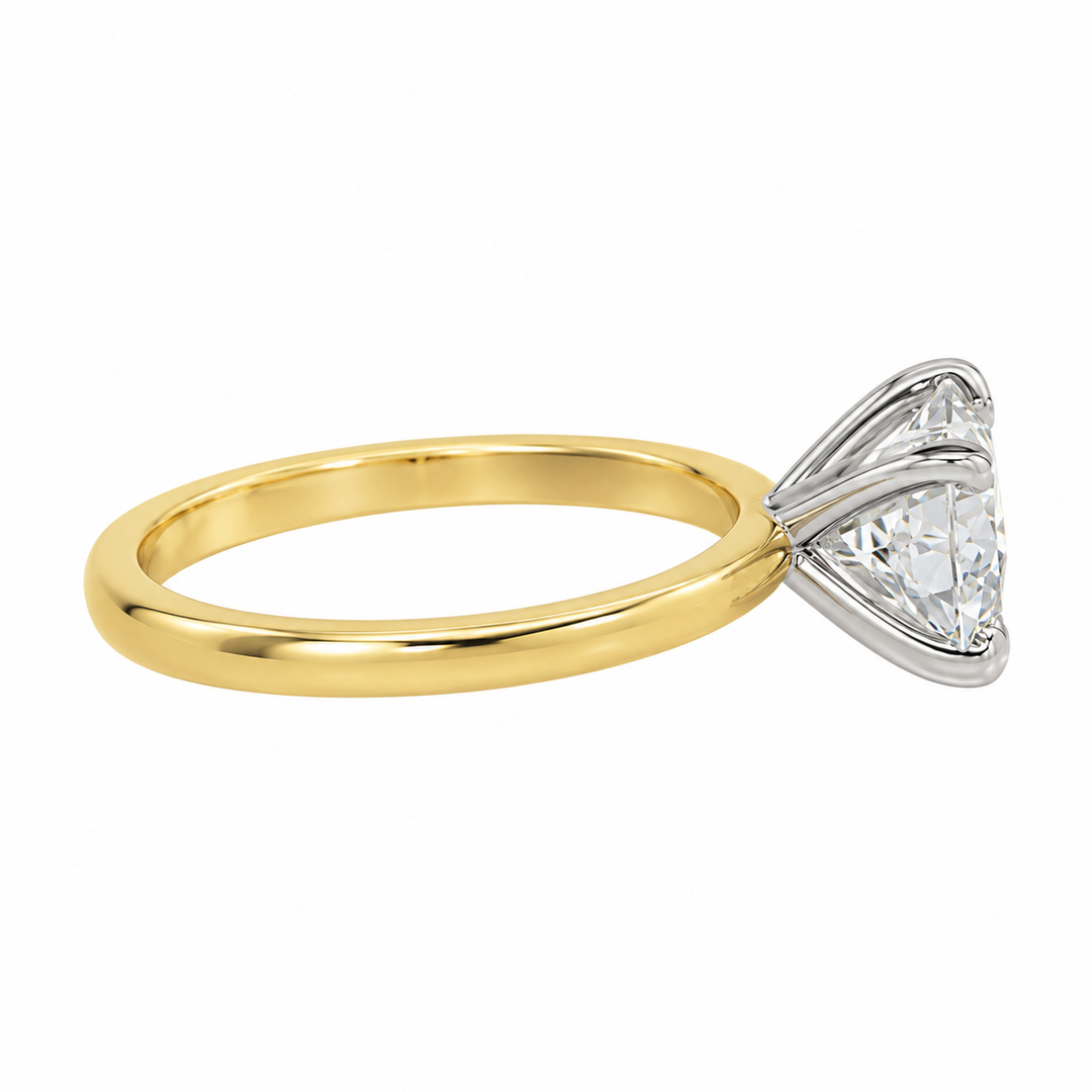 3.01 CT Round Lab Grown Diamond 14K Yellow Gold Engagement Ring