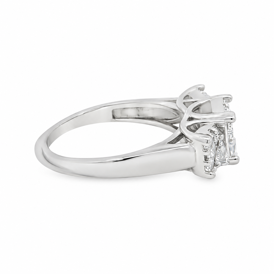 0.75 CTW 14K White Gold Diamond Cluster Ring