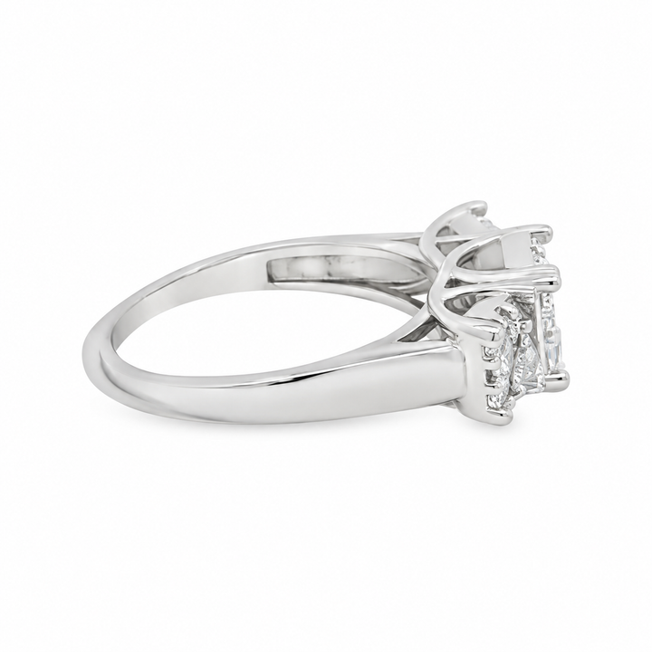 0.75 CTW 14K White Gold Diamond Cluster Ring