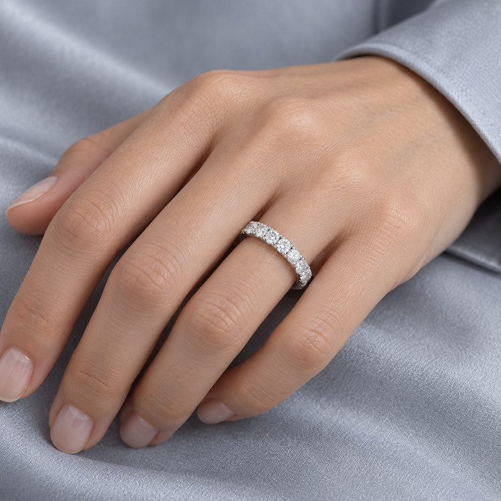 1.83 CTW Diamond Eternity Band 18K White Gold – 3MM Wide