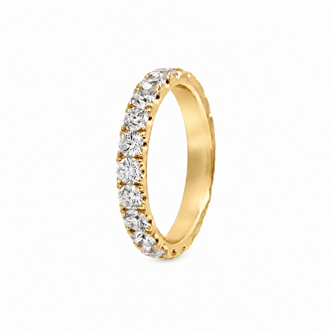1.78 CTW Diamond Eternity Band 18K Yellow Gold – 3MM Wide