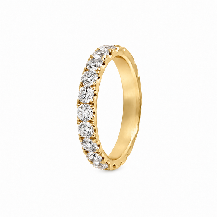 1.78 CTW Diamond Eternity Band 18K Yellow Gold – 3MM Wide
