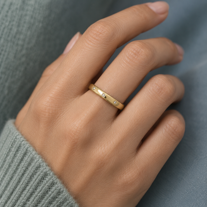 0.05 CTW Diamond 14K Yellow Gold Band