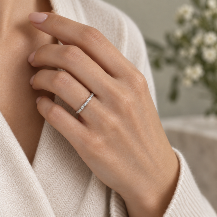 0.20 CTW Diamond 14K White Gold Stacking Band Ring