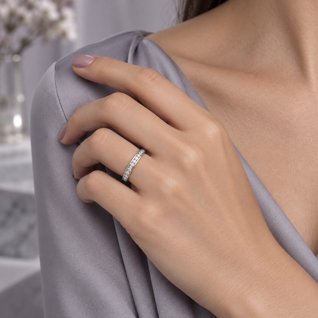 0.22 CTW Diamond 14K White Gold Band Ring
