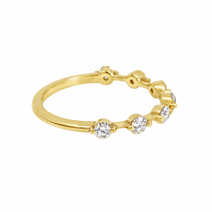 0.50 CTW Diamond 14K Yellow Gold Spaced Band – 2.5mm
