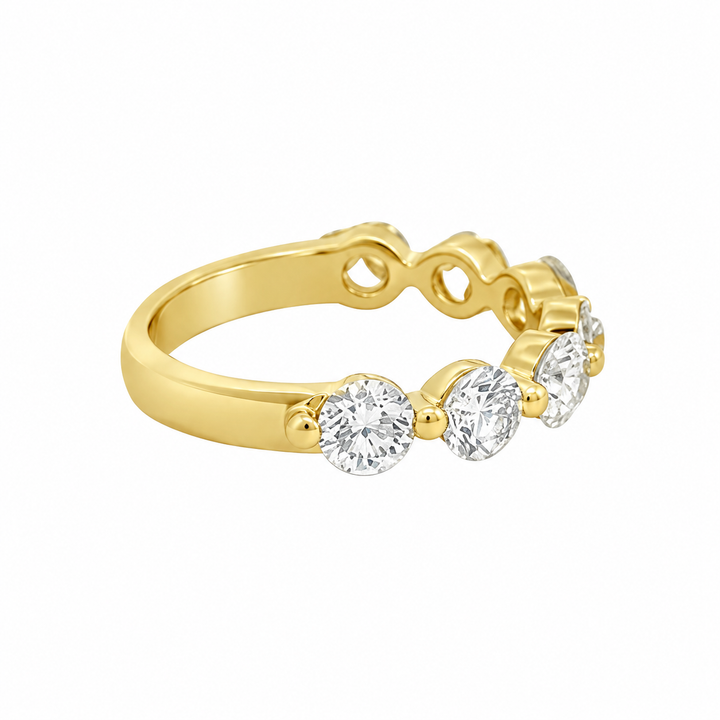 2.01 CTW Diamond 14K Yellow Gold Shared Prong Band Ring