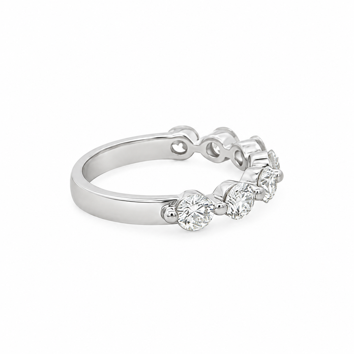 1.52 CTW Diamond 14K White Gold Shared Prong Band Ring