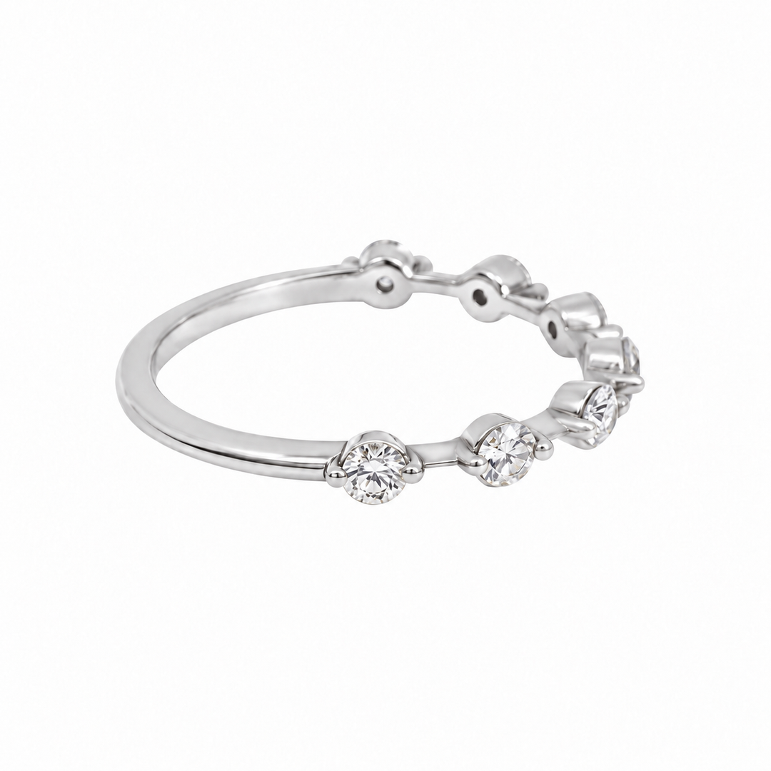 0.17 CTW Diamond 18K White Gold Wedding Band – 2mm