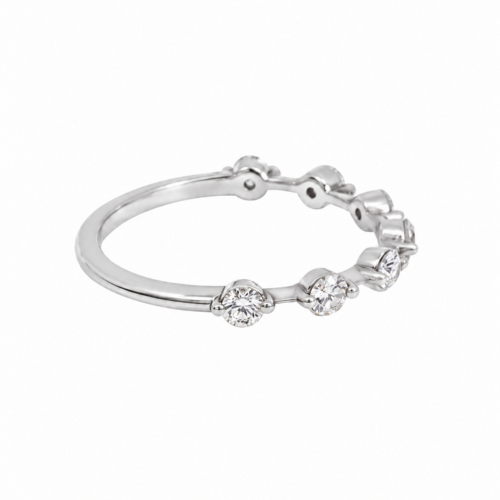 0.17 CTW Diamond 18K White Gold Wedding Band – 2mm