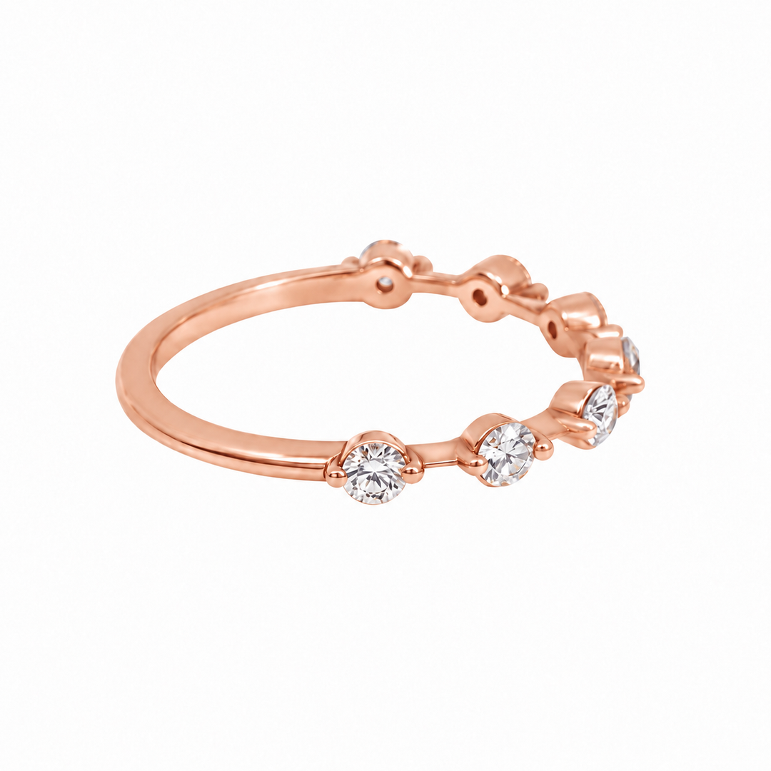 0.50 CTW Diamond 14K Rose Gold Spaced Band – 2.5mm