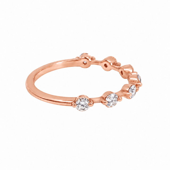 0.50 CTW Diamond 14K Rose Gold Spaced Band – 2.5mm