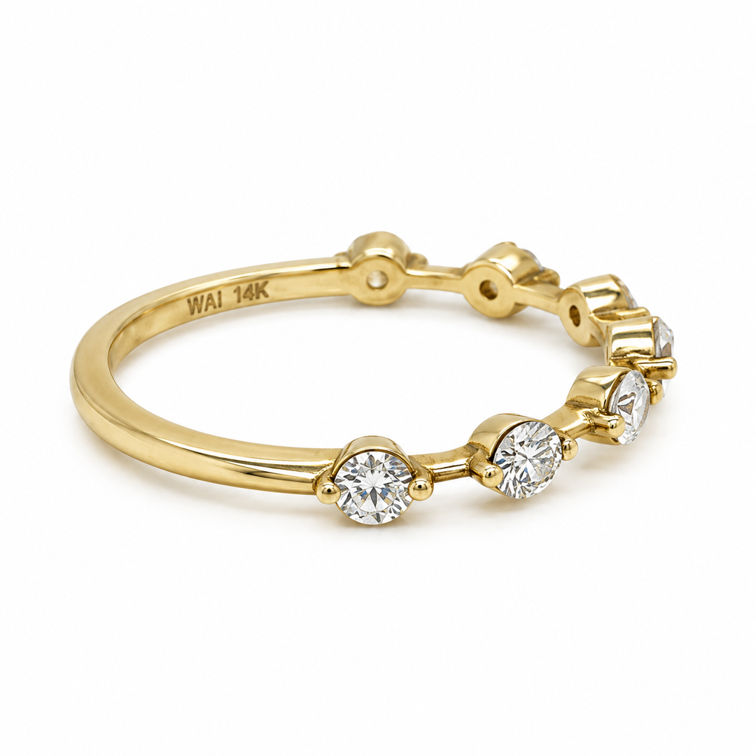 0.50 CTW Round Diamond 14K Yellow Gold Band