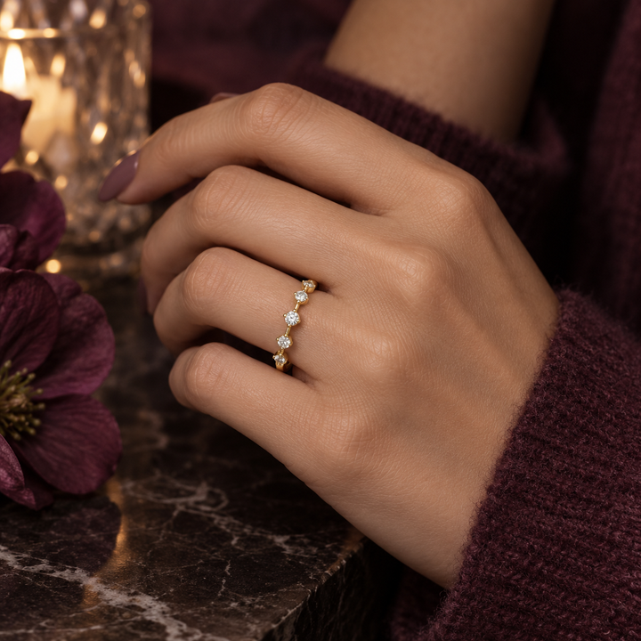 0.50 CTW Round Diamond 14K Yellow Gold Band
