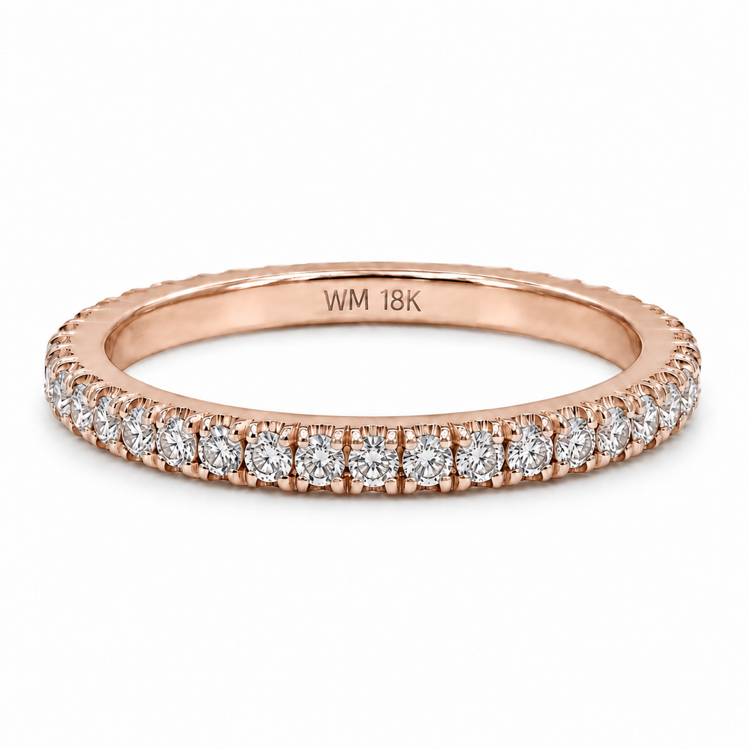0.44 CTW Round Diamonds 18K Rose Gold Wedding Band
