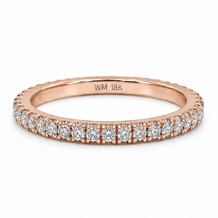 0.44 CTW Round Diamonds 18K Rose Gold Wedding Band