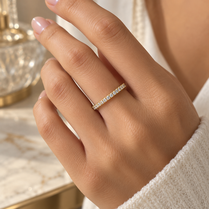 0.44 CTW Round Diamonds 18K Rose Gold Wedding Band