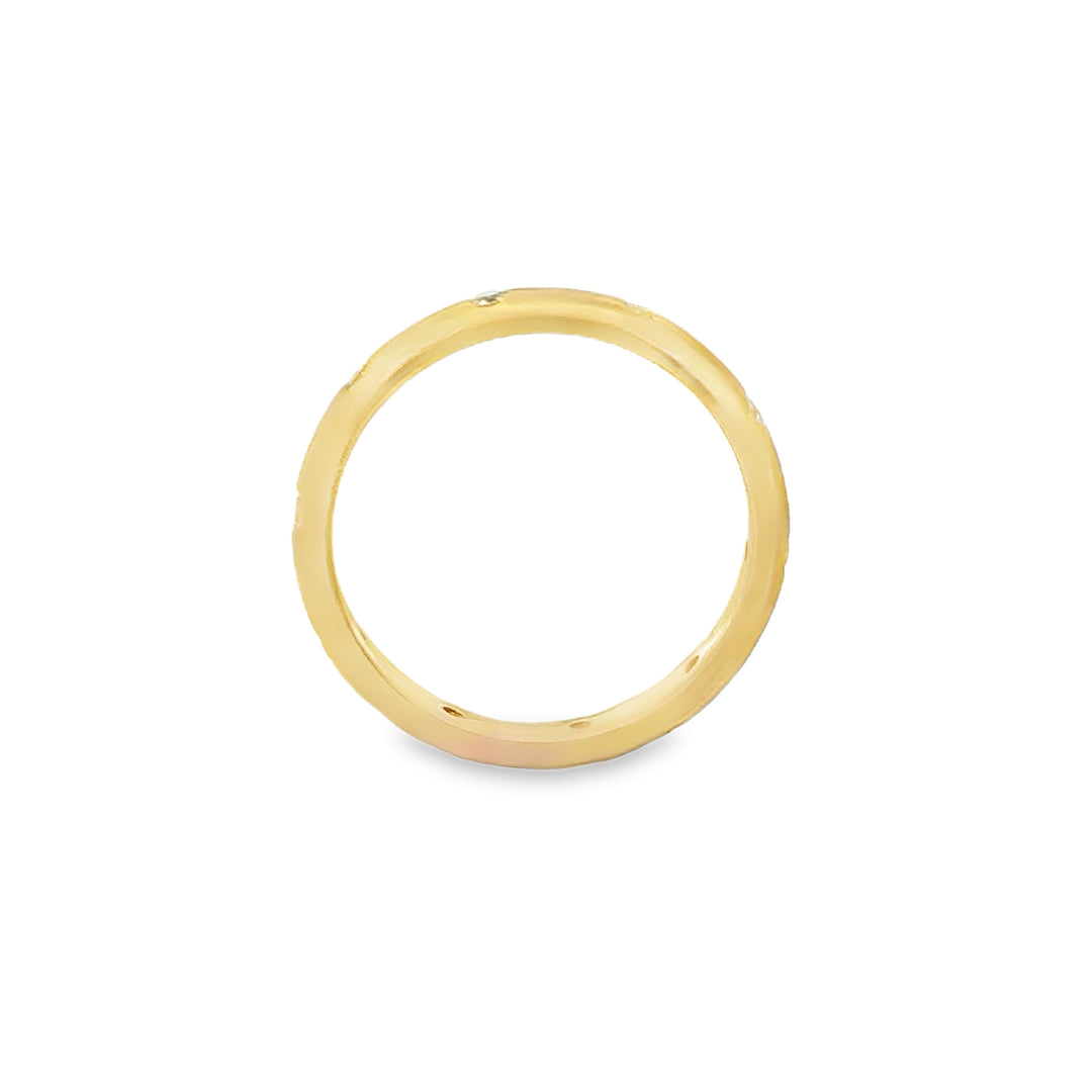 0.15 CTW Diamond 14K Yellow Gold Satin Finish Half-Round Band