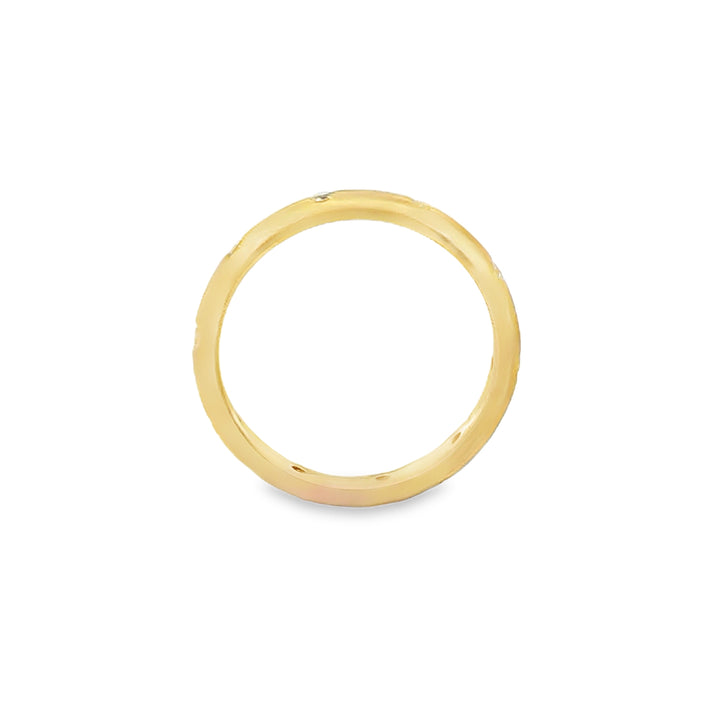 0.15 CTW Diamond 14K Yellow Gold Satin Finish Half-Round Band