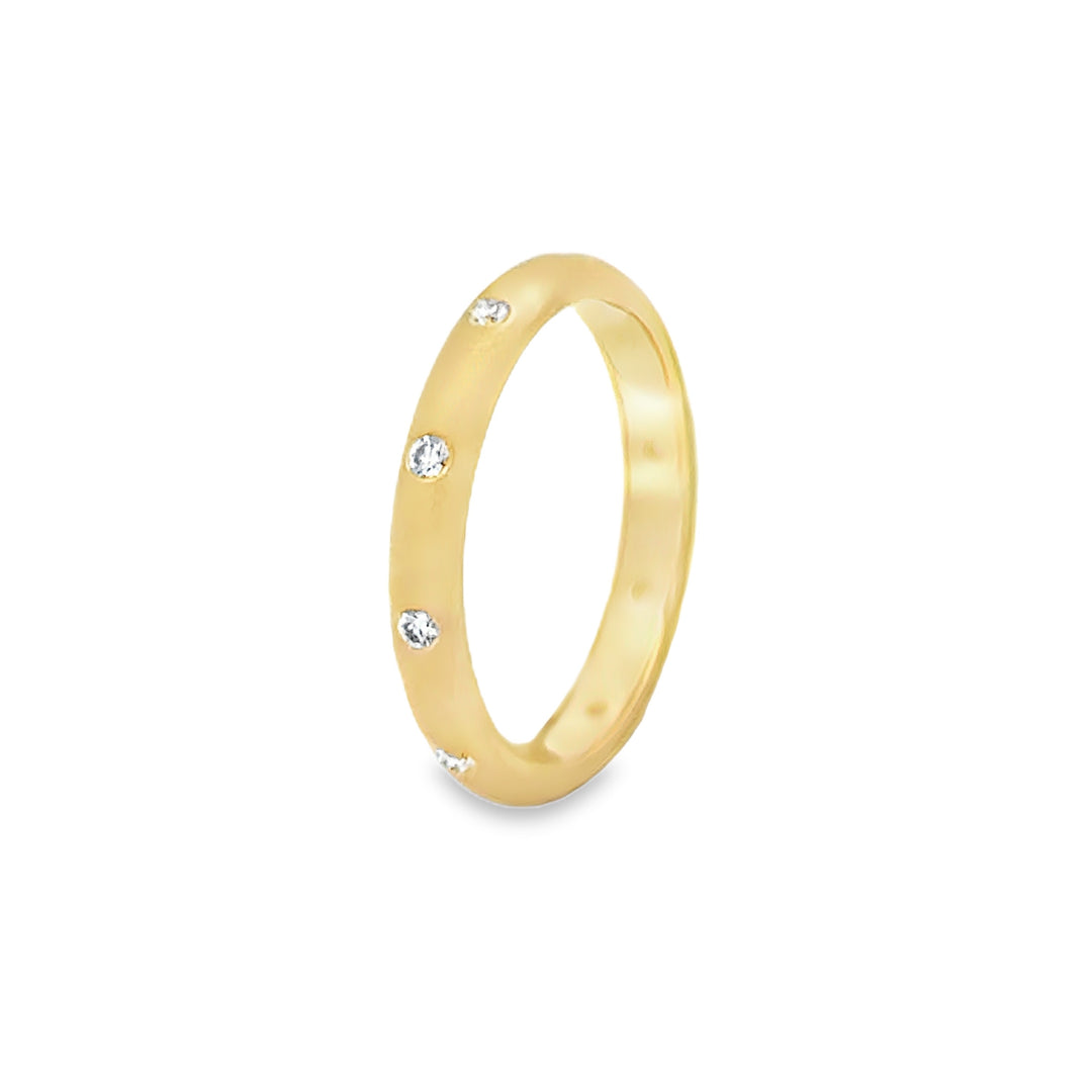 0.15 CTW Diamond 14K Yellow Gold Satin Finish Half-Round Band