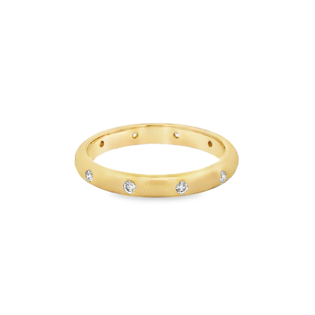 0.15 CTW Diamond 14K Yellow Gold Satin Finish Half-Round Band